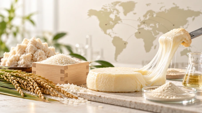 NEWO CHEESE rice, fermentation and sake kasu food technology